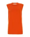 Jil Sander Orange Cashmere Vest In Orange