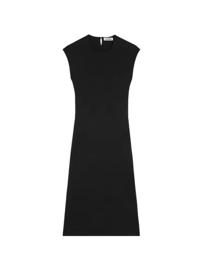 Jil Sander Sleeveless Crew-neck Dress In Black
