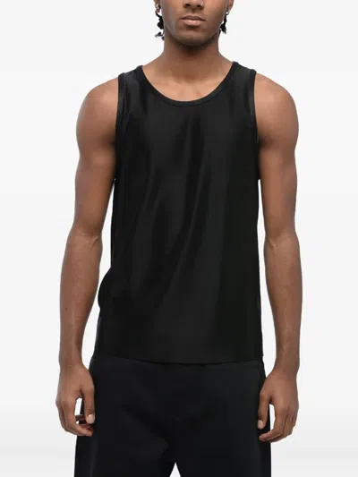 Jil Sander Crew Neck Stretch Viscose Tank Top In Multi