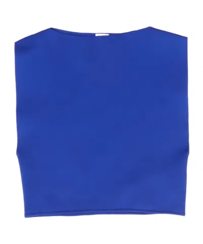 Jil Sander Technical Crop Boat Neck Sweater In Blue