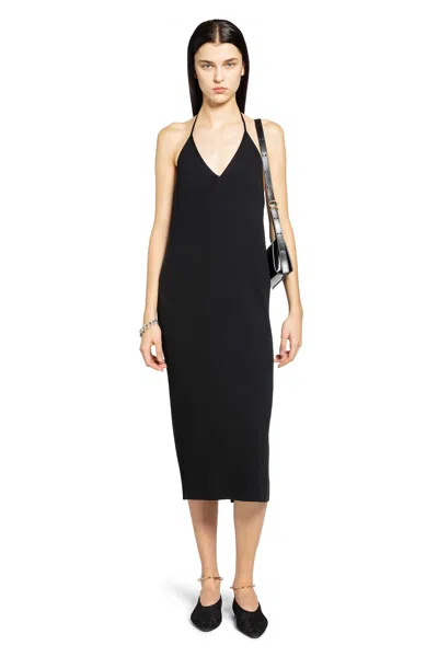 Jil Sander Sleeveless Midi Dress In Black