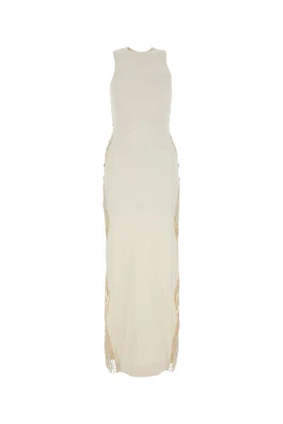 Jil Sander Sleeveless Dress W/emb-34t Nd  Female In Neutral