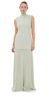 Jil Sander Sleeveless High Neck Dress Lemon Green In Lemon Green