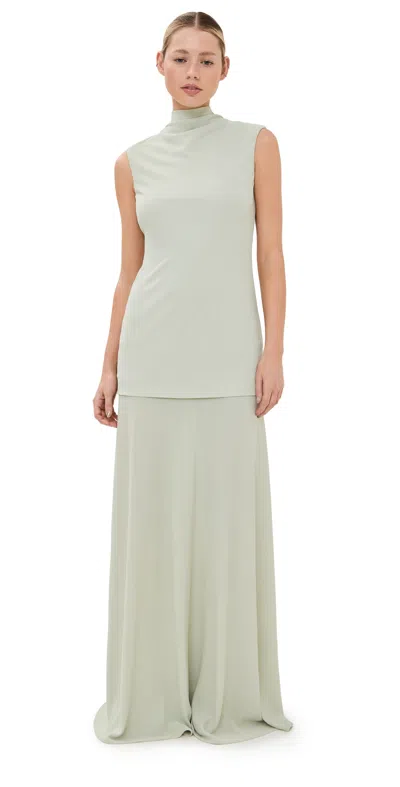 Jil Sander Sleeveless High Neck Dress Lemon Green