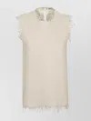 Jil Sander Sleeveless Knit Top With Frayed Edges And Keyhole Back