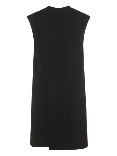 Jil Sander Sleeveless Knit Vest In Black