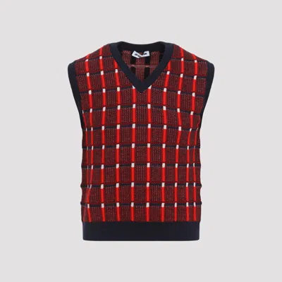 Jil Sander Sleeveless Knit Vest For Men In Red