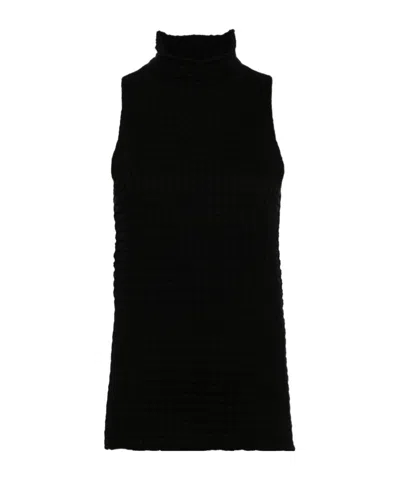 Jil Sander Weste Aus Baumwolle In Waffelstrick In Black