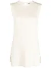 Jil Sander Sleeveless Peplum Top In Neutrals