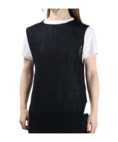 Jil Sander Sleeveless Knitted Vest In Black