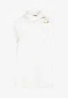 Jil Sander Draped Knitted Coconut Virgin Wool Tank Top In White