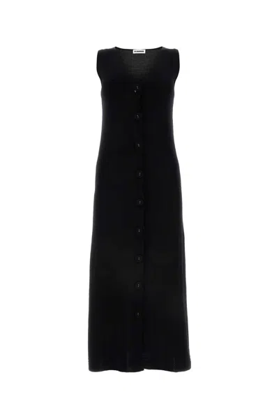 Jil Sander Sleeveless Midi Dress In Black