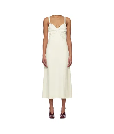 Jil Sander Sleeveless Midi Dress In White