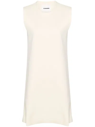 Jil Sander Sleeveless Mini Dress In Natural