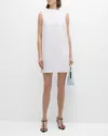 Jil Sander Sleeveless Mini Shift Dress In Optic Whit