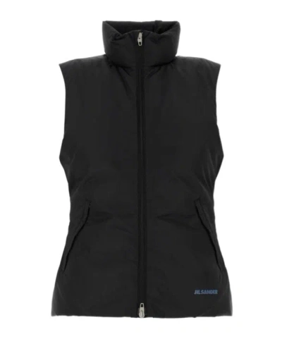 Jil Sander Sleeveless Padded Vest In Black