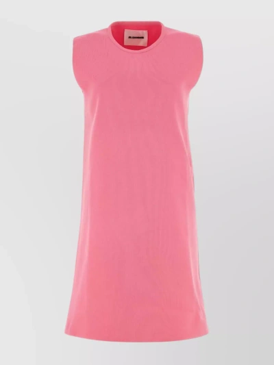 Jil Sander Fluo Pink Polyester Mini Dress