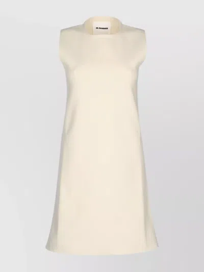 Jil Sander Sleeveless Round Neck A-line Dress In Neutral
