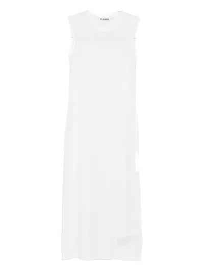 Jil Sander Sleeveless Round-neck Dress In White
