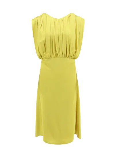 Jil Sander Sleeveless Satin Dress In Yellow