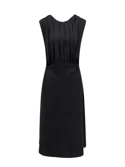 Jil Sander Sleeveless Satin Dress In Black