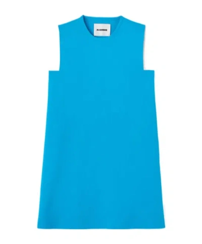 Jil Sander Sleeveless Shift Dress In Blue