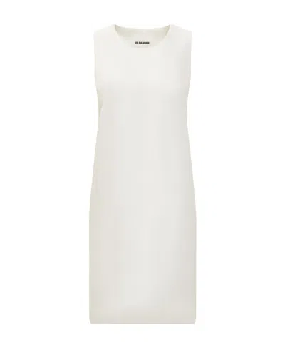 Jil Sander Sleeveless Shift Dress In Bianco