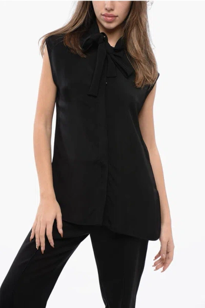 JIL SANDER SLEEVELESS SHIRT WITH SELF-TIE DETAILING