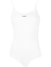 Jil Sander Sleeveless Stretch Bodysuit In White