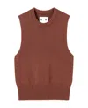 Jil Sander Knitted Vest With Ribbed Trims In Brown