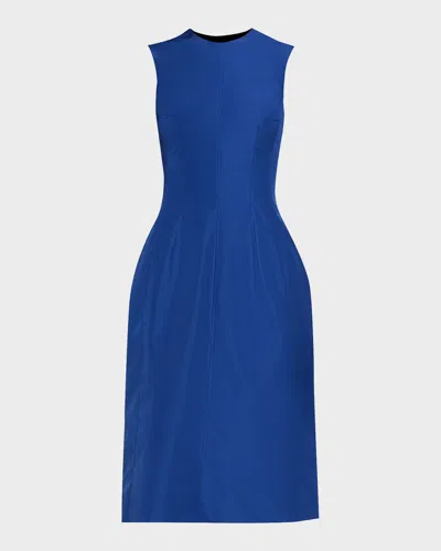Jil Sander Sleeveless Structured Satin Midi Dress In Multi