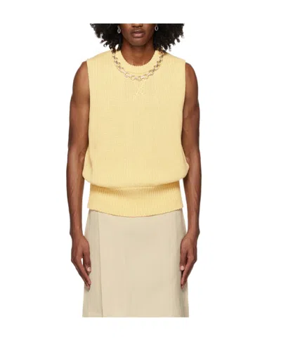 Jil Sander Sleeveless Sweater With Round Neck In Nude