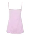 Jil Sander Lace-panelled Cami Top - Women's - Cotton/polyamide/viscose In Purple