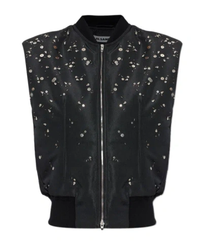 Jil Sander Sleeveless Vest In Black