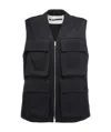 Jil Sander '14' High Collar Sleeveless Vest With Multiple Pockets In Black