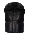 Jil Sander Leather Padded Gilet In Black