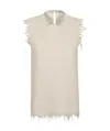 Jil Sander Sleeveless Knit Top With Frayed Edges And Keyhole Back In Nude