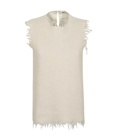JIL SANDER JIL SANDER RAW-CUT EDGE SLEEVELESS TOP