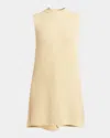 Jil Sander Sleeveless Wrap-back Fine Wool Rib Vest In Neutral