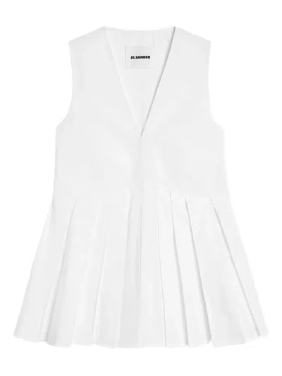 Jil Sander Sleevesless Top In White