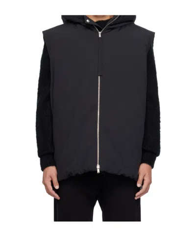 Jil Sander Sleevless Down Vest In Black