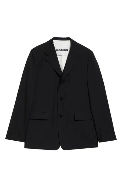 Jil Sander Deconstructed Cotton Shirt Jacket In 001 Black