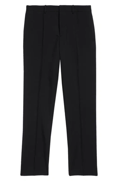 Jil Sander Slim Fit Flat Front Wool Trousers In 001 Black