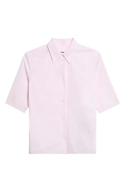 Jil Sander Slim Fit Short Sleeve Button-up Shirt In Pink