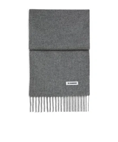 Jil Sander Slim Wool Scarf In Transparent