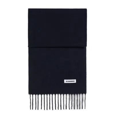 Jil Sander Slim Wool Scarf In Yellow