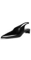 Jil Sander Studded Glossed-leather Slingback Pumps In Black