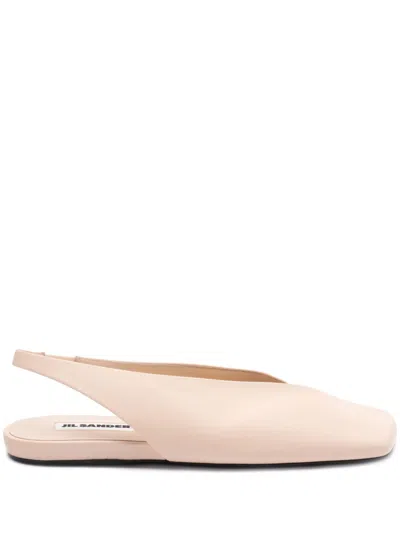 Jil Sander Slingback Ballet Flats In Nude