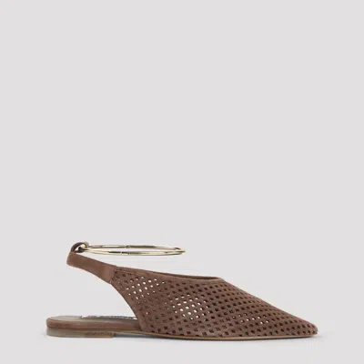 Jil Sander Slingback Flat Pumps In Brown
