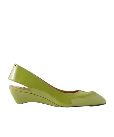 Jil Sander Slingback Leather Pumps In Multi